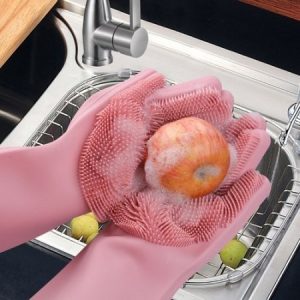 Silicone Household Kitchen Washing Glove(2pcs